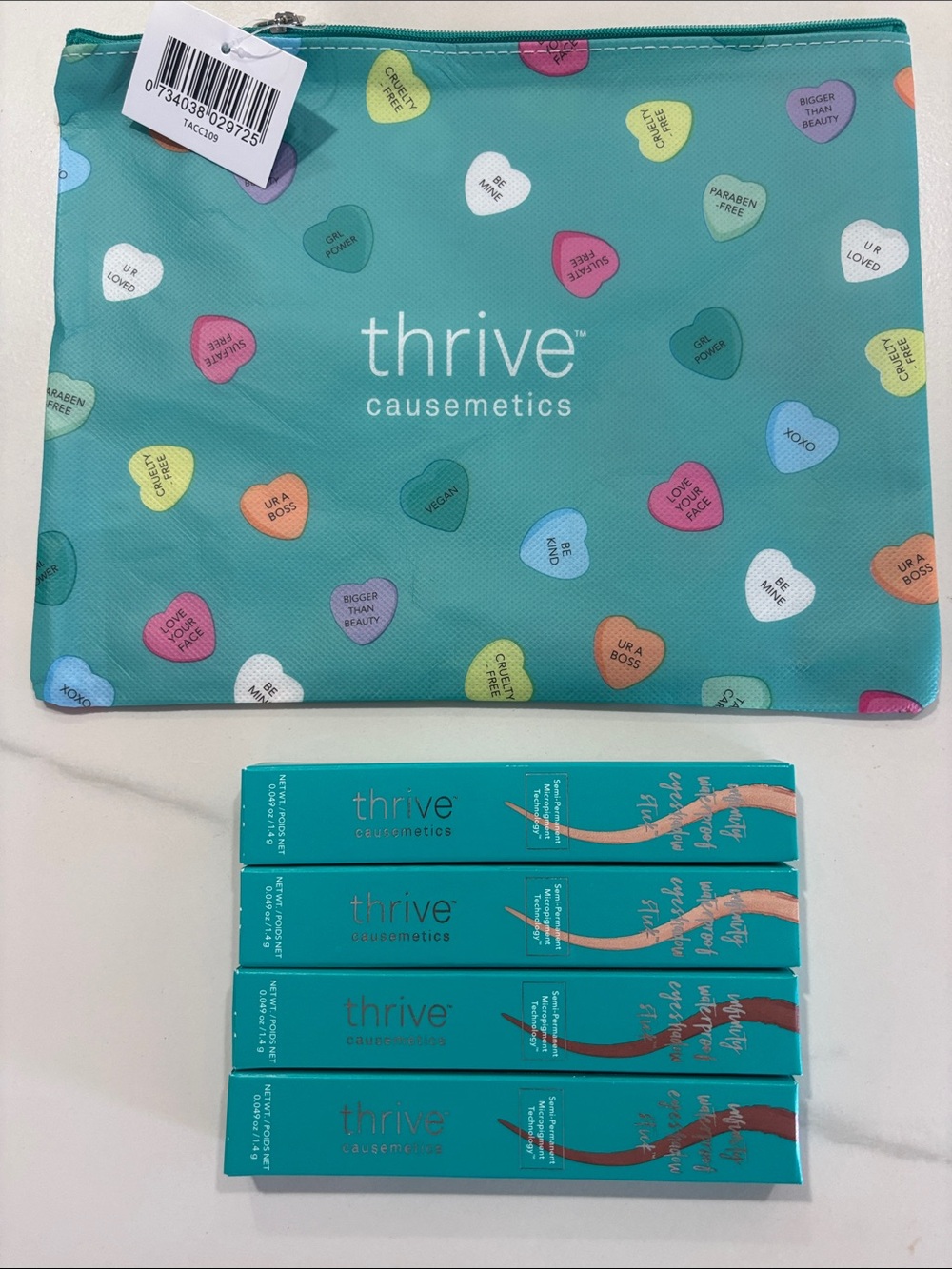 4 new Thrive Causemetics Brilliant Eye Brightener shadow sticks